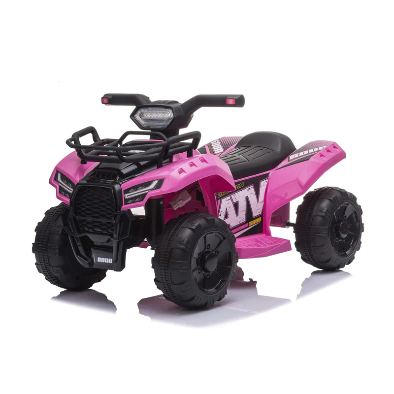 A rugged pink ATV designed for kids, ready for thrilling off-road adventures.