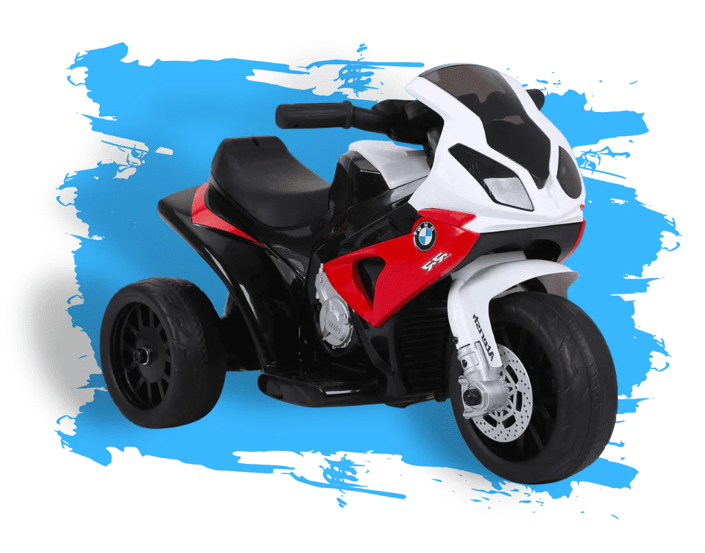 A stylish BMW bike for kids, featuring sleek design and cool branding.