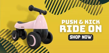 Push and Kick Ride On Toy for Kids in Pink and Black